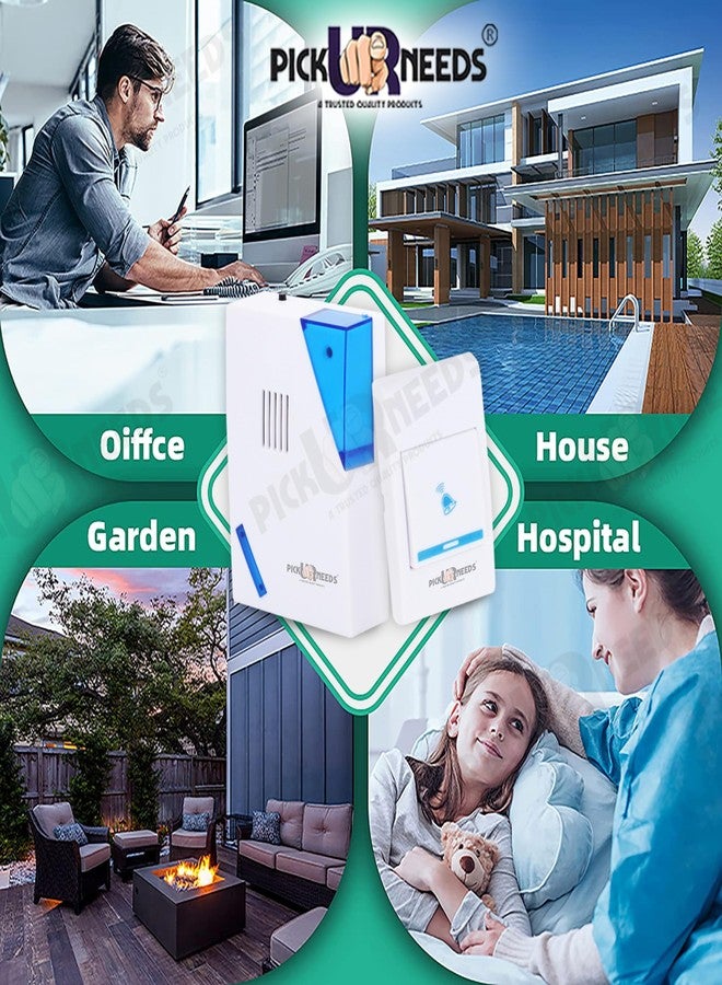 Pick Ur Needs Square Shape Wireless Cordless Door Bell for Home Shop Office Wireless Door Chimes - Image 3